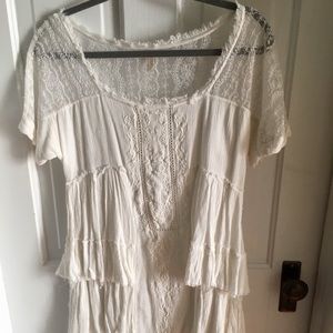 Free People white lace tiered tunic